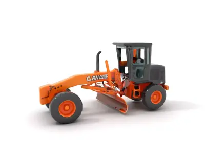 Orange Road Grader model pack Low-poly 3D model