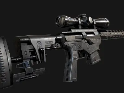 Ruger Precision Rifle with Scope AAA Game Weapon Low-poly 3D model