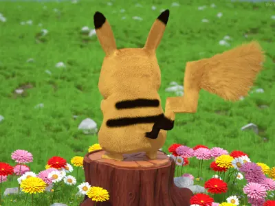 Anime Character Pikachu Angry Fur 3D model