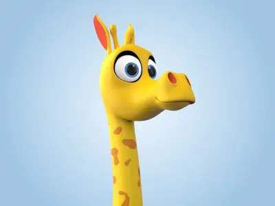 Giraffe cartoon 3D model