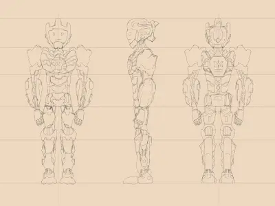 Desert Droid Game Ready Model Free 3D model
