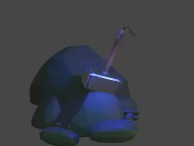 Hummer rock with hammer Free 3D model