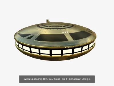 10 Alien Spaceships UFO Collection G Gold - Spacecraft Design 3D Model Pack