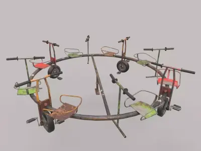Old Bicycle Merry-Go-Round 3D model