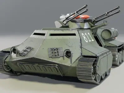 Heavy armored personnel carrier RedAlert LowPoly GameReady Low-poly 3D model