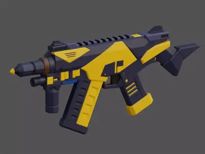 Wasp SMG Game Ready 3D Model Low-poly 3D model