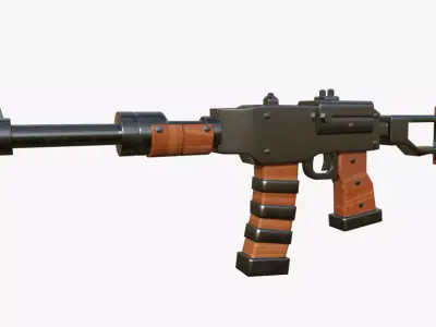 Stylized AK-47 Rifle Low-poly 3D model
