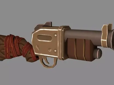 Low poly Gun Free low-poly 3D model