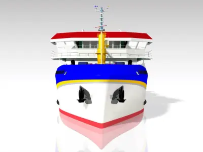Coaster 1200GT Ship Vessel 60M  Low-poly 3D model