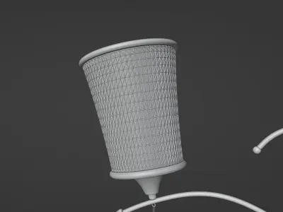 Lamp 3d model chandelier in gold 3D model