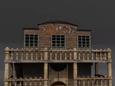 western saloon Low-poly 3D model