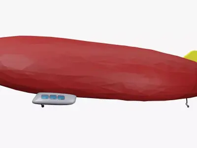 Zeppelin Low Poly airship Low-poly 3D model