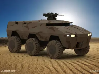 AKIN  Armored Vehicle Free 3D model