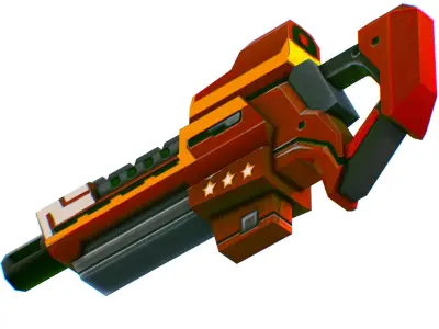 LowPoly Sci-Fi Cartoon Assault Rifle Future Low-poly 3D model 2