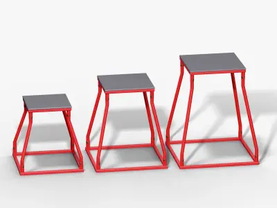 Plyo Stools Low-poly 3D model