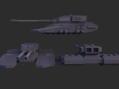 Lowpoly Tanks Low-poly 3D model