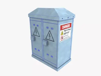 Electric Control Panel Box Low-poly 3D model