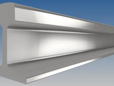 British Standard-EN13674 50E1 rail 3D model