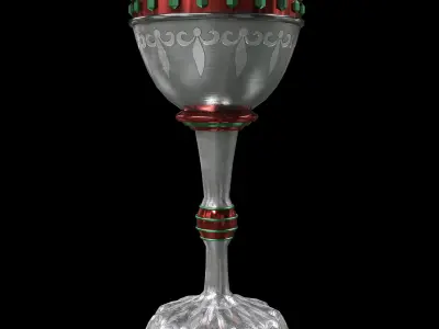 CHALICE-SILVER pair of silver goblets Low-poly 3D model