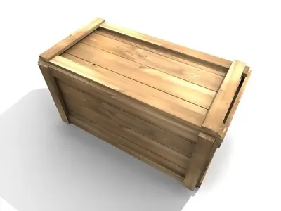 Long Wooden Crate 3D model