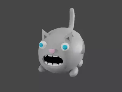 round blue eye cat 3D model