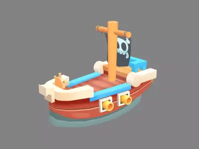 Cartoon Corsair Low-poly 3D model