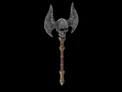 Skull Axe low poly Low-poly 3D model