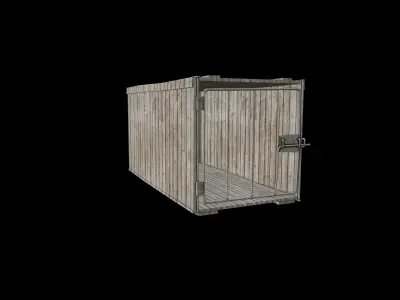 Dog Cage - 2 Models - PBR - Textured Low-poly 3D model