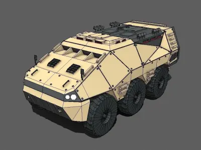 Amphibious APC Lowpoly Low-poly 3D model