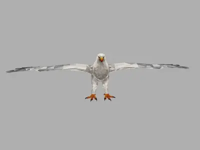 White Eagle Low Polygon Art Bird Animal Low-poly 3D model