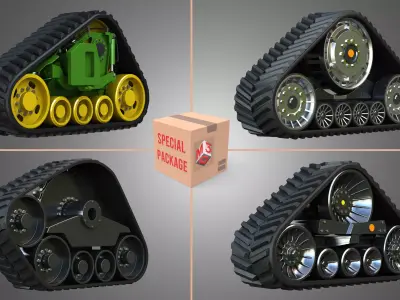 Rubber  Crawler Track Systems  - Package 3D model