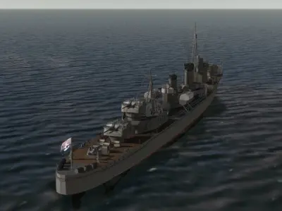 JAPANESE DESTROYER KAGERO 3D MODEL 3D model