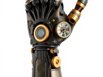 Steampunk Robotic Hand Model Pack Low-poly 3D model