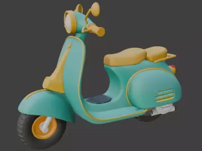 Vintage Retro Scooter 3D Model 3D model shop