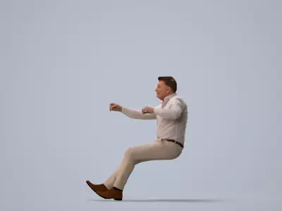 00195Eliot010 - Adult Caucasian man sitting in car driving 3D model