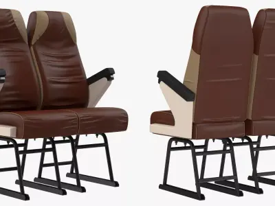 Vintage Bus Rider Seats 3D model