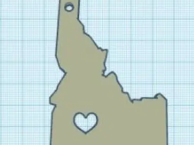 Idaho key chain 3D print model