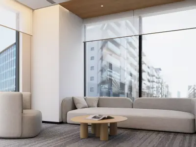 Executive Office MD Room Sleek Modern Design 3D model