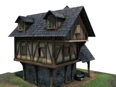 Medieval Building 01 Blacksmith Forge Low-poly 3D model