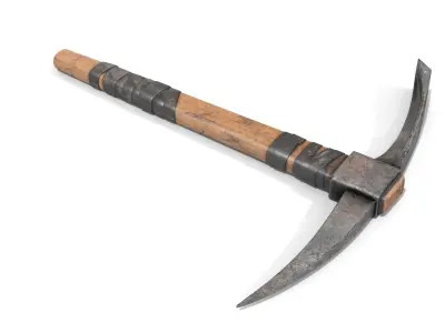 Pickax mining hammer Low-poly 3D model