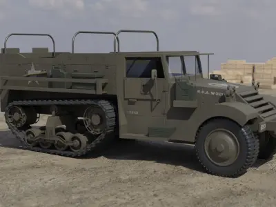 M3 Halftrack Low-poly 3D model by foxxasset