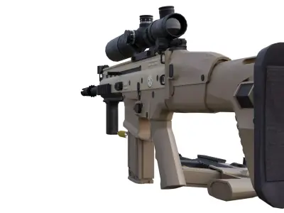 Ultra Realistic Tactical Sniper Rifle Model Game Ready Weapon Low-poly 3D model