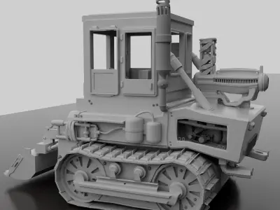 Vehicle with Guns Low-poly 3D model