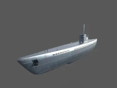 German U Boat Low-poly 3D model