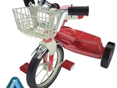 Tricycle with basket 3D model