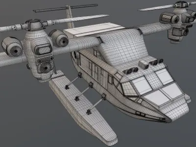 Flying boat 3D model 4