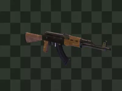 AKM with picatinny rail Game Ready Low-poly 3D model