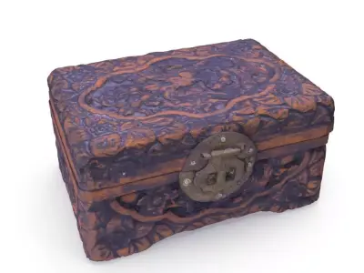 Small Chinese Chest 06 - Low and High Poly version Low-poly 3D model