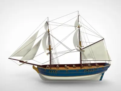 classic sailing ship 3D model by wayokama72