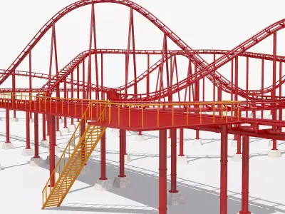 Roller Coaster Track 3D model